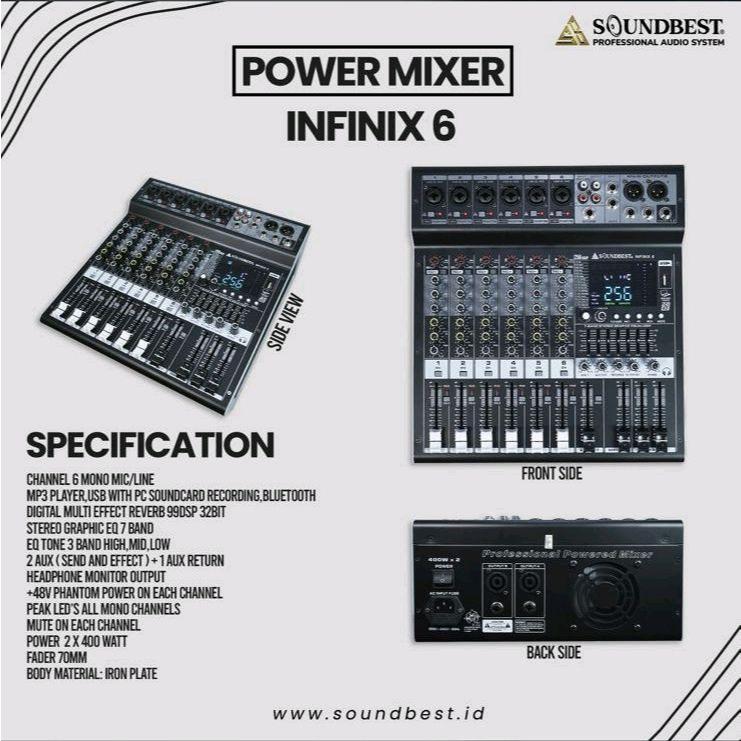 Power Mixer Audio Soundbest Infinix 6 Original 6 Chanel