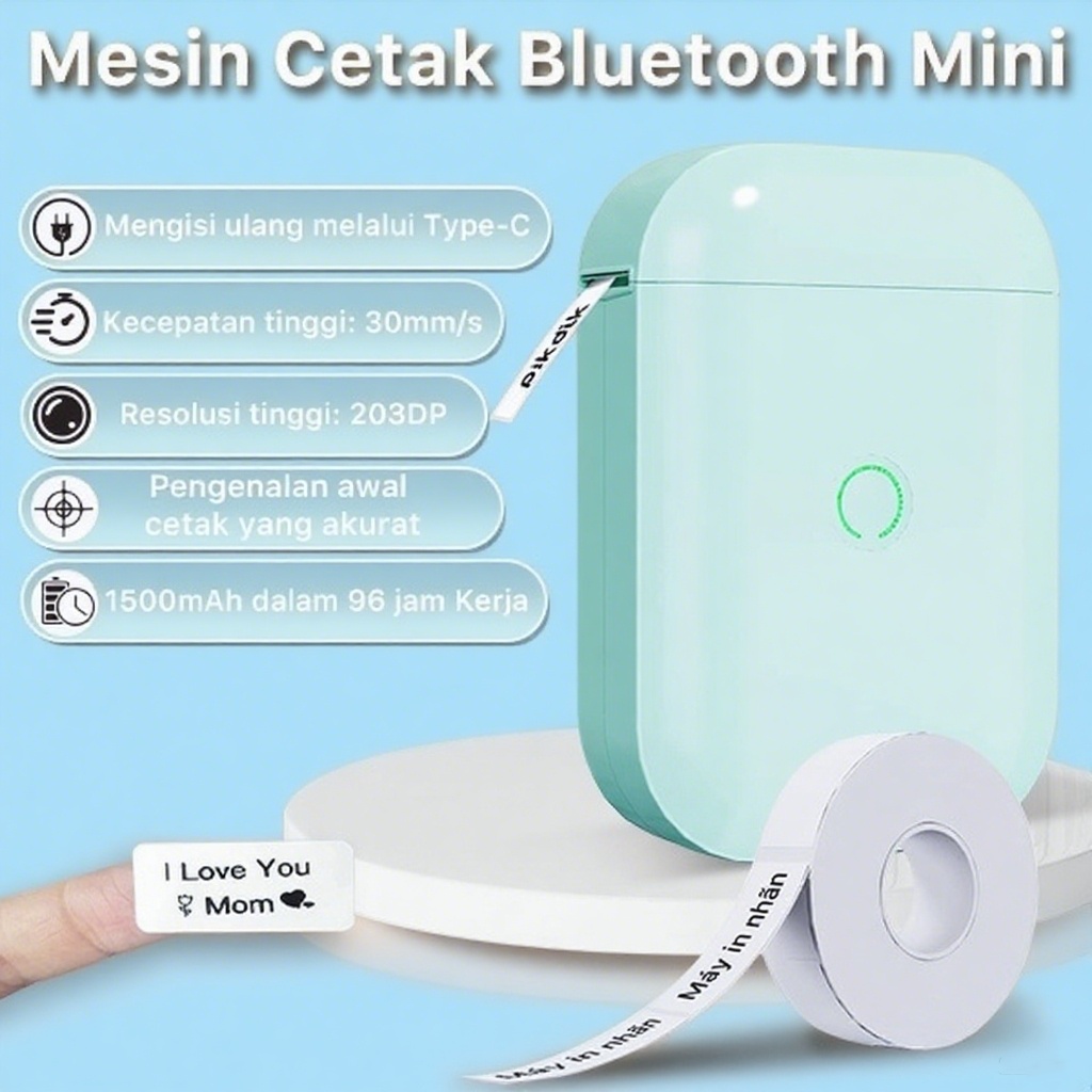 

D11 Pencetak Mini Label Pintar Portabel dengan Bluetooth Nirkabel Mesin Pembuat Label