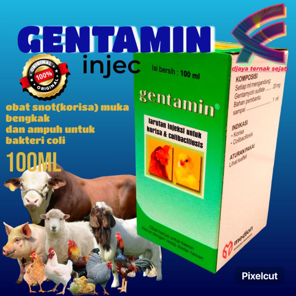 GENTAMIN (100ml) MEDION - Obat Korisa Snot Collbacillosis Unggas