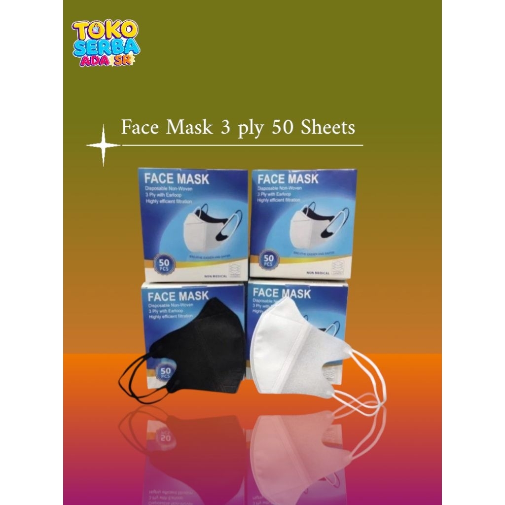 Masker Duckbill Garis 3 Ply Face Mask