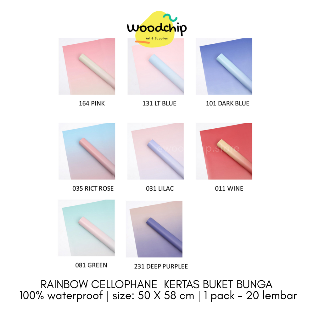 

[LEMBAR] RAINBOW CELLOPHANE KERTAS BUKET BUNGA BOUQUET KERTAS KADO WRAPPING PAPER SAMPUL BUKU HAMPER