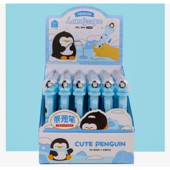 

(2PCS) PULPEN KUKI LANDSCAPE KK-8205 PENGUIN / BALLPEN / PENA