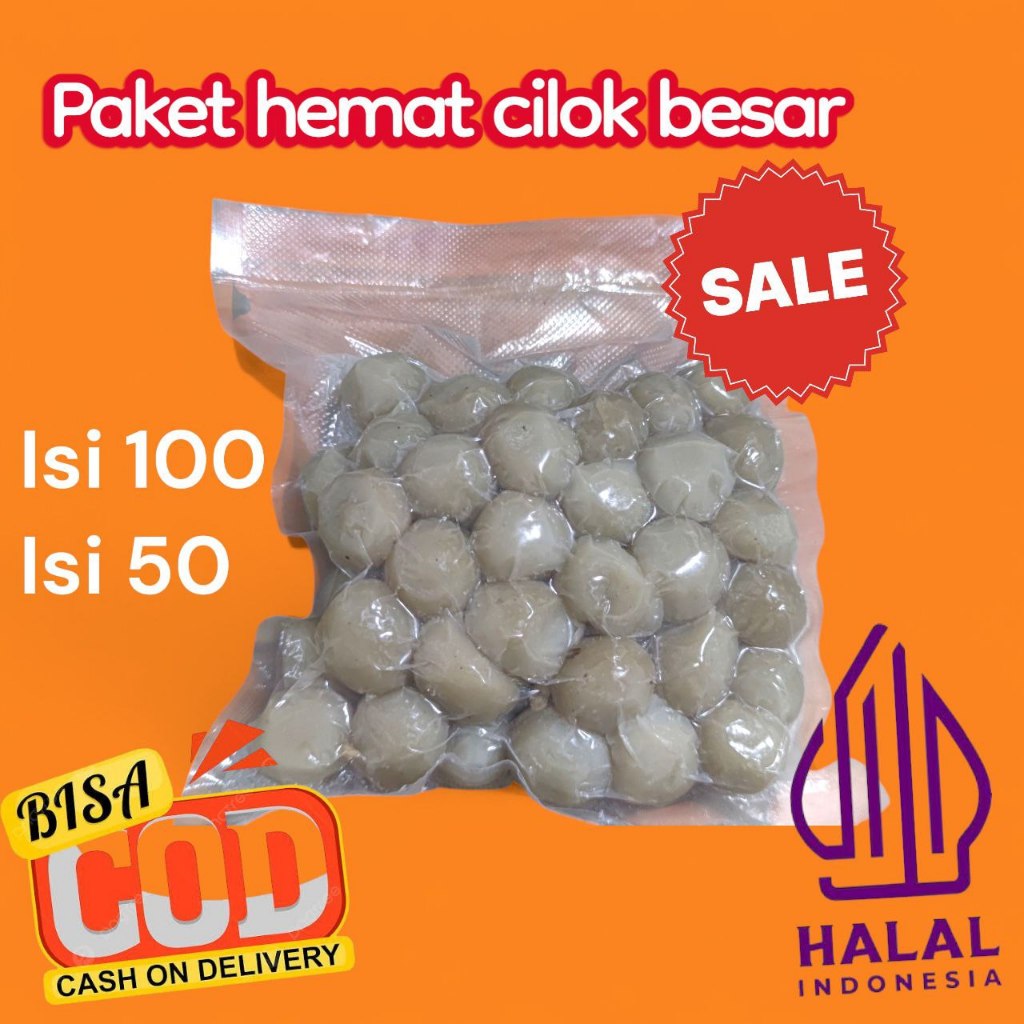 

Cilok BESAR 100 Biji – isi gajih sapi , Tanpa Pengawet, Siap makan