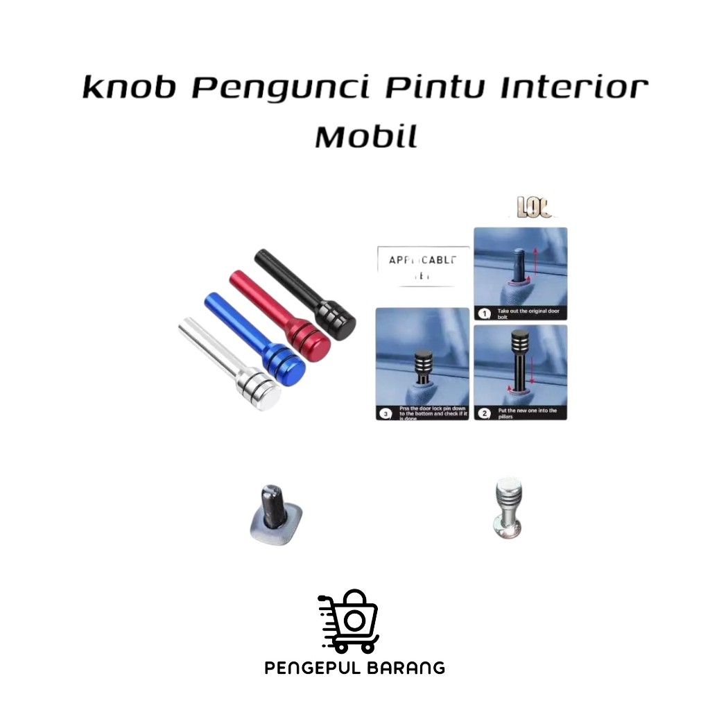 Universal Kunci Pintu Mobil/ Knob Kunci Pintu Mobil Untuk Modifikasi Knob Pintu Mobil / Kunci Pintu 