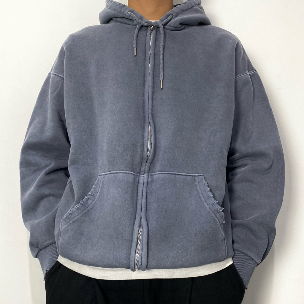 Archive Destroyed Oversize Boxy Zip Hoodie (KODE 1903)