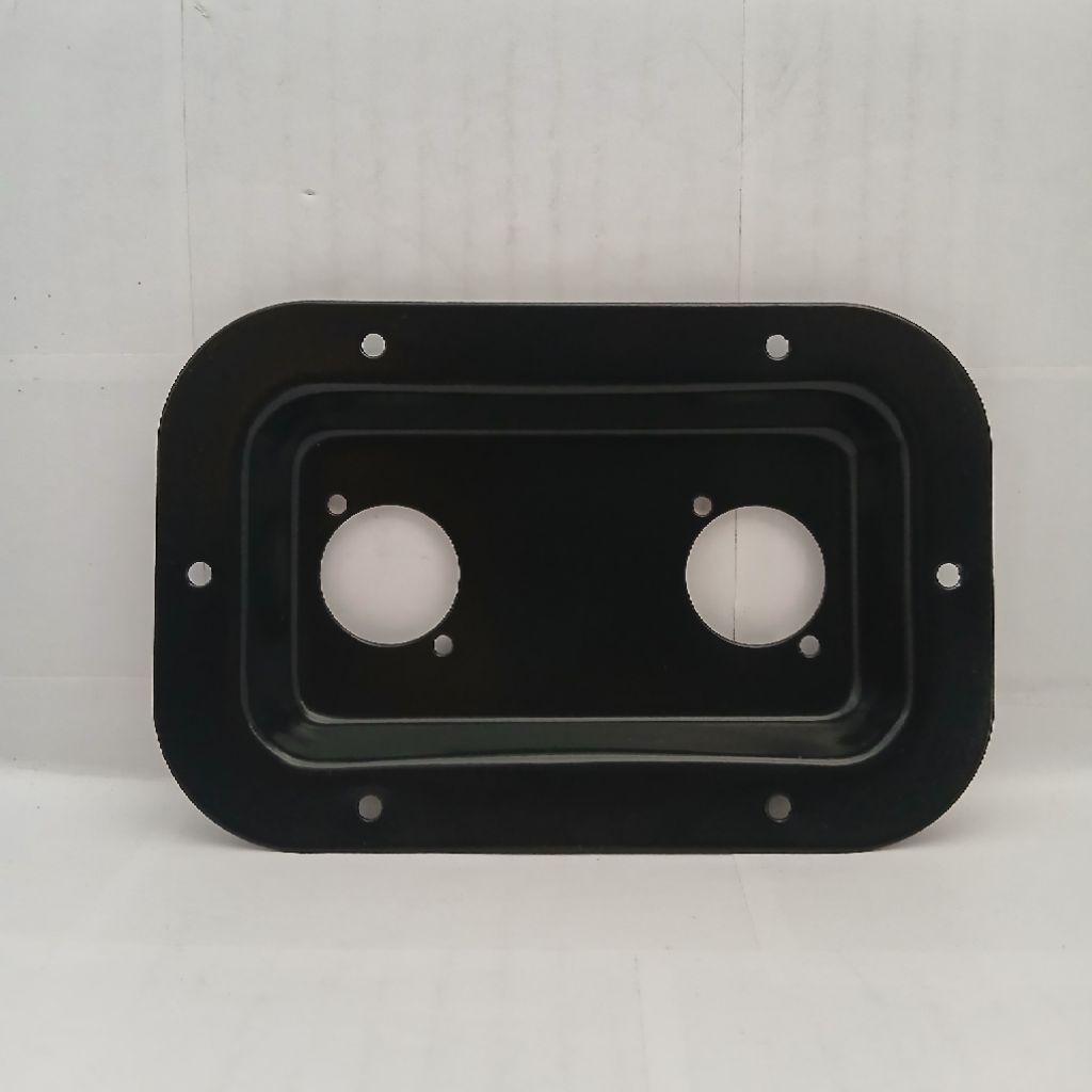 Plat spikon Cekung Besi Hitam Import 2 Lubang - Plat speakon Datar Import 2 Lubang Warna Hitam