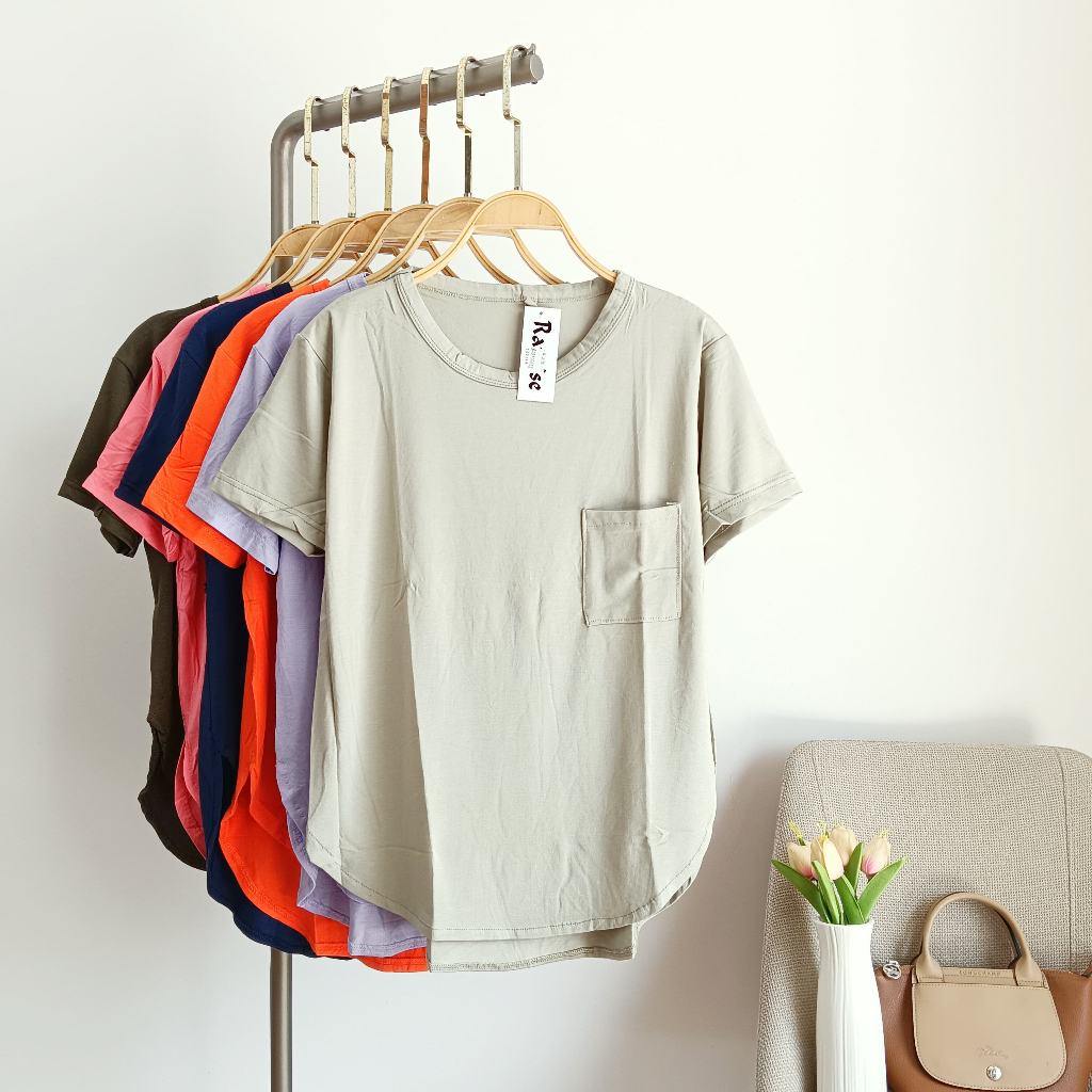 Kaos Lengan Pendek Oblong Wanita / Baju Atasan Wanita Kekinian / Kaos Oval Round Neck / RAMISE / OTO