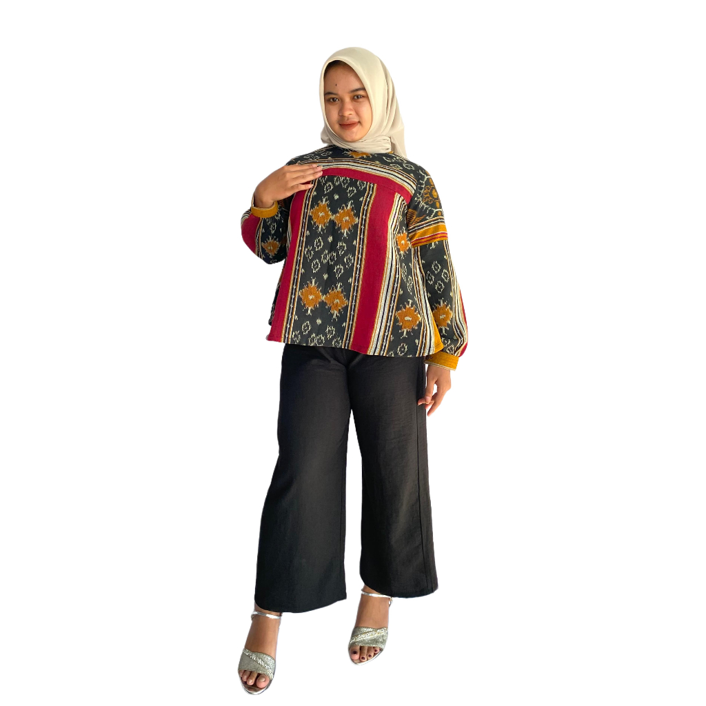 Blouse tenun lengan panjang - Blouse wanita lengan panjang