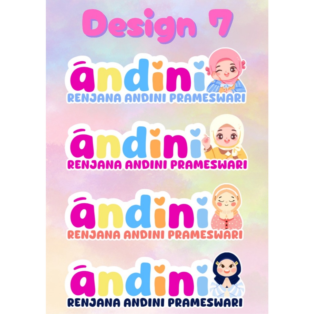 

Stiker Nama Custom Panjang Motif Cewe/cowo