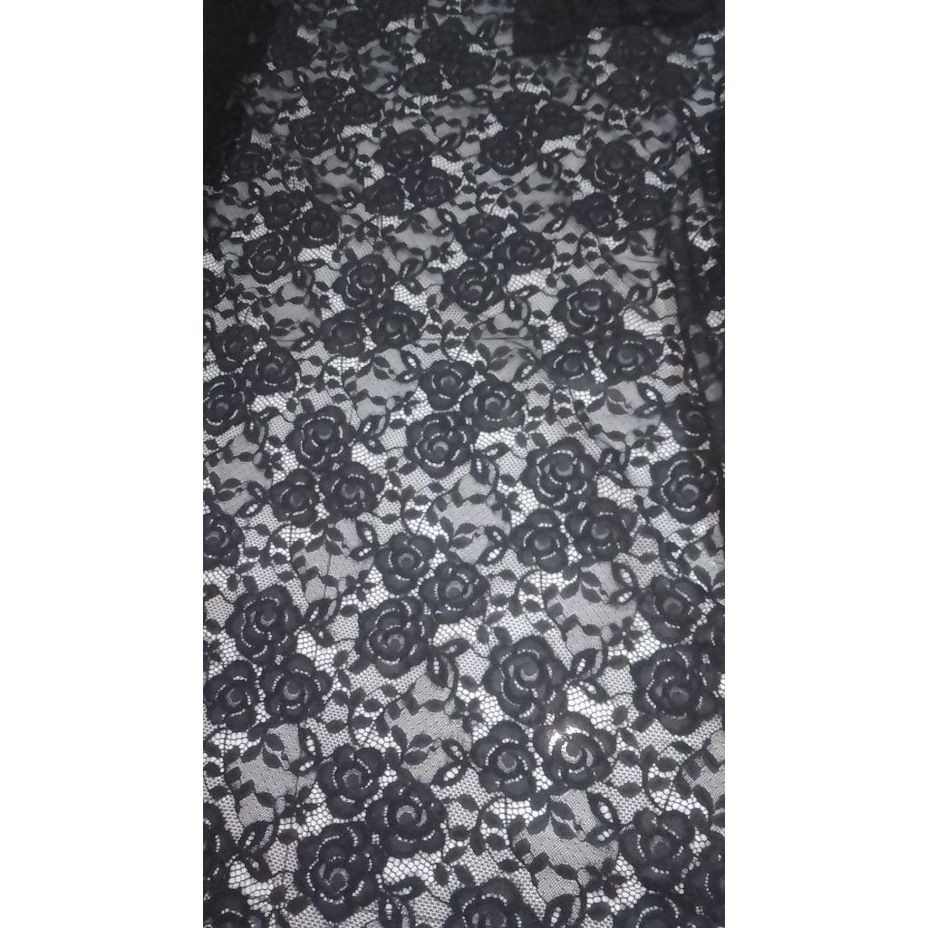 [0,50] BROKAT KATUN WARNA HITAM | BAHAN BROKAT KEBAYA |