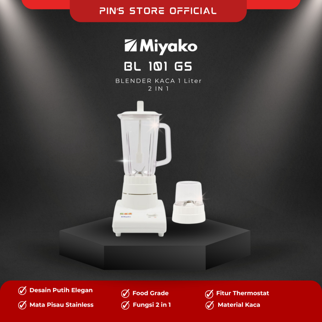 MIYAKO BLENDER KACA 2IN1 / BLENDER PUTIH MIYAKO / BLENDER JUS / BLENDER BUMBU / BLENDER BELING [TYPE
