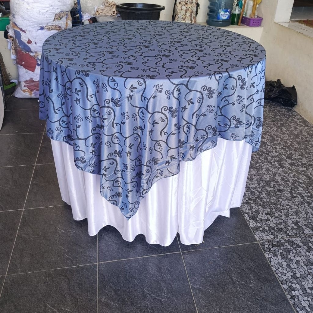 Cover Meja Bulat Dengan Taplak Runner Batik - Sarung Meja Plus Runner Batik