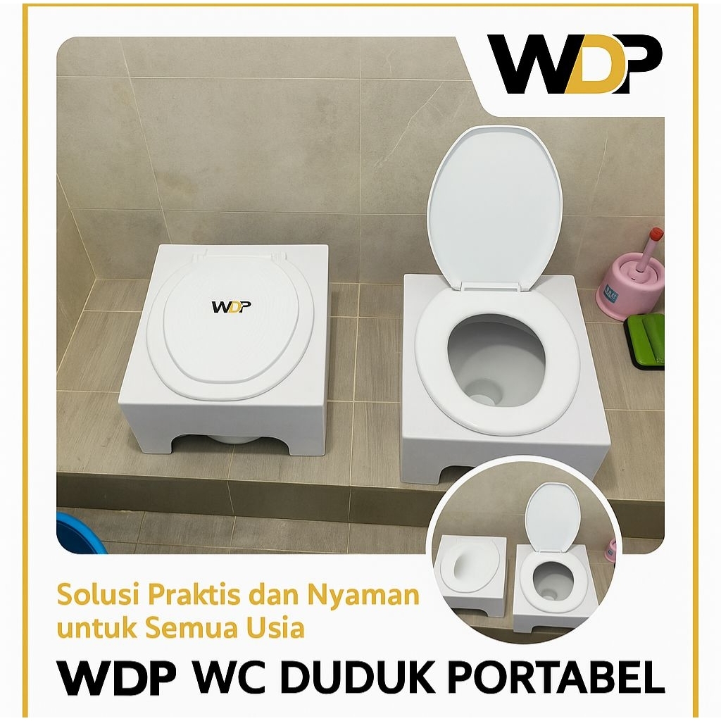 WC Duduk Portable Dewasa WDP Tinggi 20cm – Toilet Portable Kokoh & Nyaman, Aman untuk Ibu Hamil, Lan