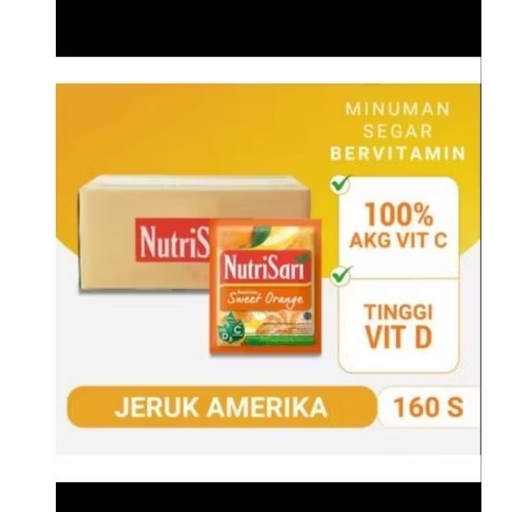 

Nutri Sari Rasa Jeruk America Sweet Oringe 1 DUS ISI 160 saset