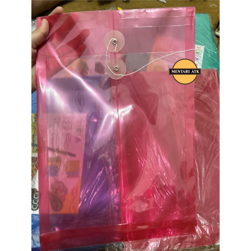 

Map MERAH tali /map plastik folio tali