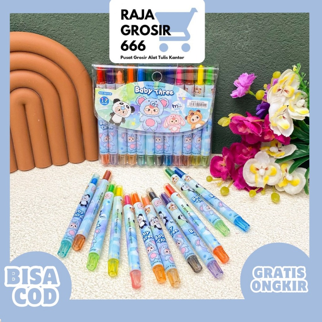

KRAYON TWIST MINI BABY THREE ISI 12 PCS KR-1982 / Crayon Putar isi 12 crayon mini pop mart / Alat mewarnai krayon pensil warna pewarna 12 pcs / krayon putar lucu anak sekolah mewarnai menggambar