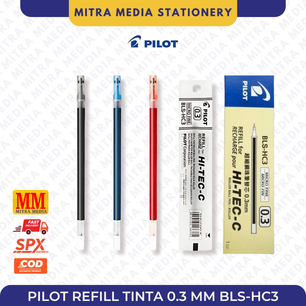 

(PCS) Refill/Isi Tinta Harga Satuan Pulpen Pilot Hi-tech-C 0.3 mm BLS-HC3