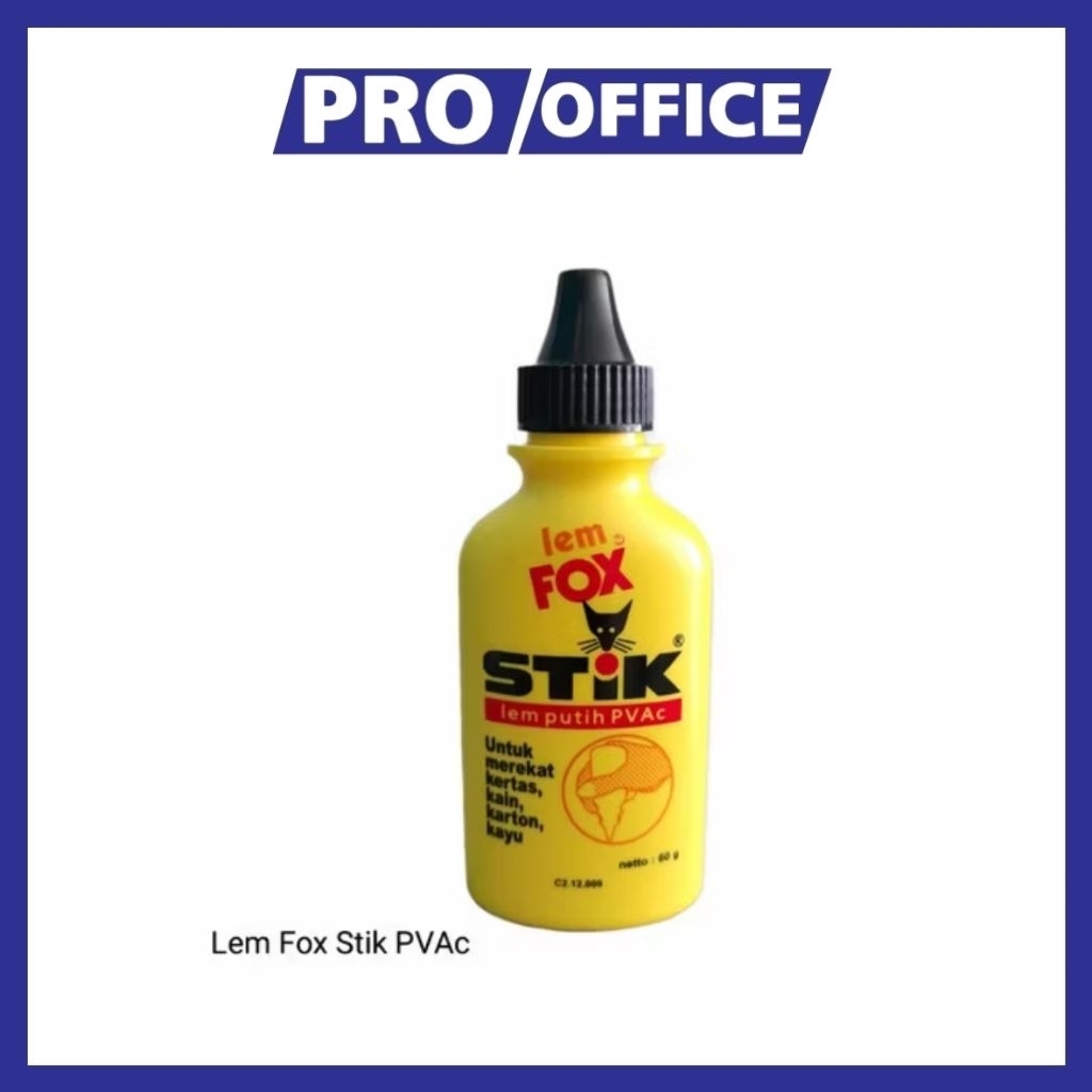 

ProOffice - Lem Fox Stik - Lem Putih PVAc 60 Gram Gara