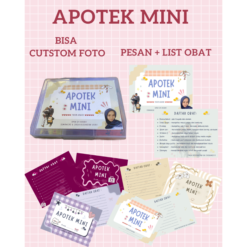 

CUSTOM APOTEK MINI GIFT UNTUK PACAR | costum stiker apotek mini | kotak apotek mini | satu set apotek mini