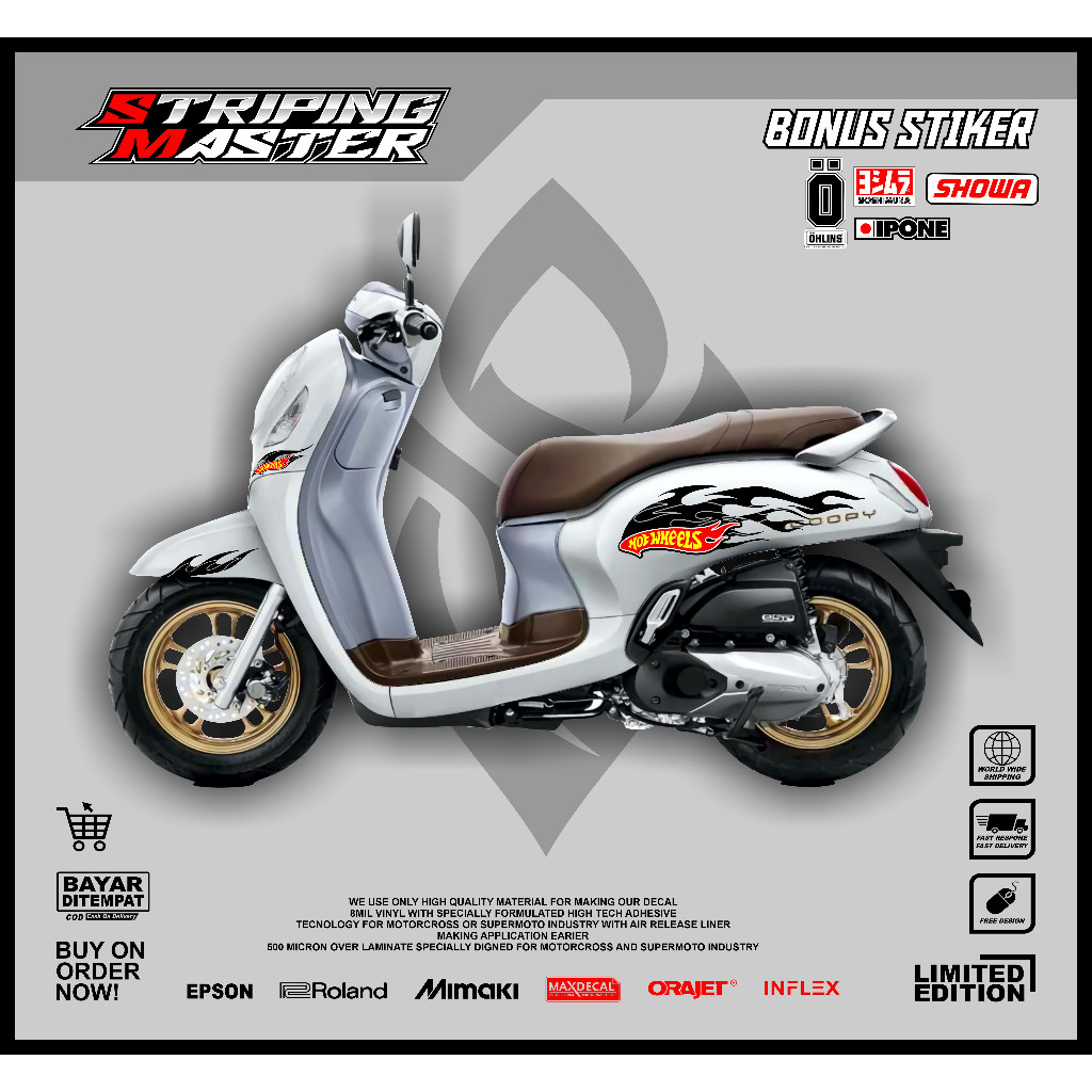 STRIPING SCOOPY 2021 SIMPLE GOLD STIKER FOR HONDA SCOOPY