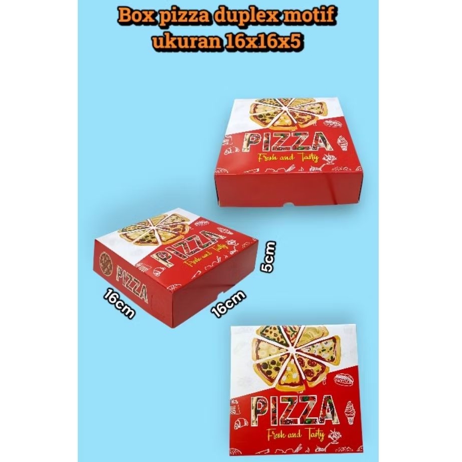 

Box pizza Duplex motif ukuran 16x16x5 cm