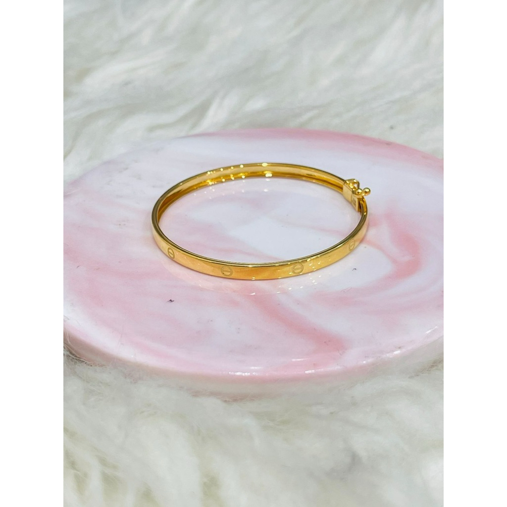 gelang bangle anak tumbuk brand fashion simple emas asli kadar 875