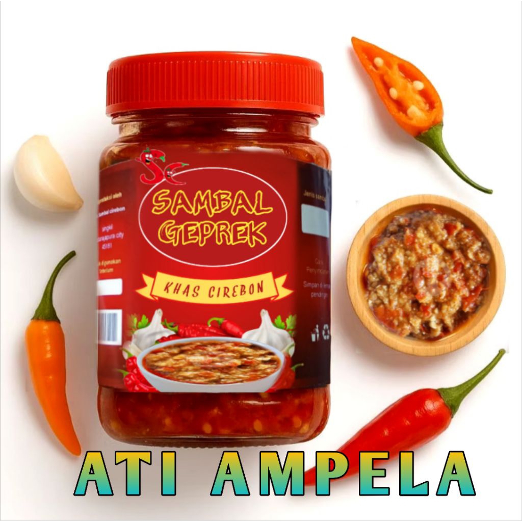 

SAMBAL GEPREK ATI AMPELA kacang pedas gurih yang diolah dengan resep tradisional. Perpaduan cabai segar, kacang tanah sangrai, dan bumbu pilihan menciptakan rasa unik yang bikin nagih.