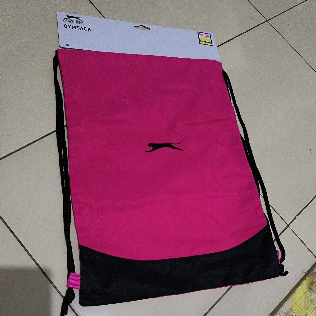 tas serut sling bag slazenger gymsack pink