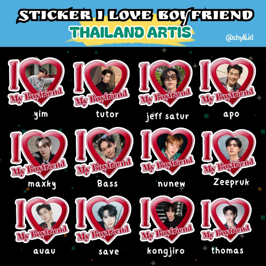 

STICKER I LOVE BOYFRIEND THAILAND ARTIS