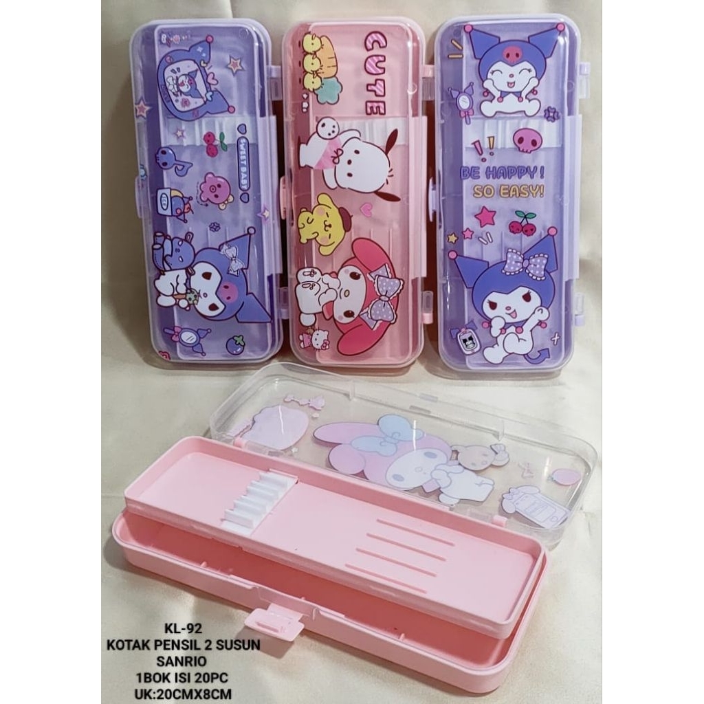 

1 BOX ISI 20 PCS KOTAK PENSIL SANRIO SUSUN TINGKAT