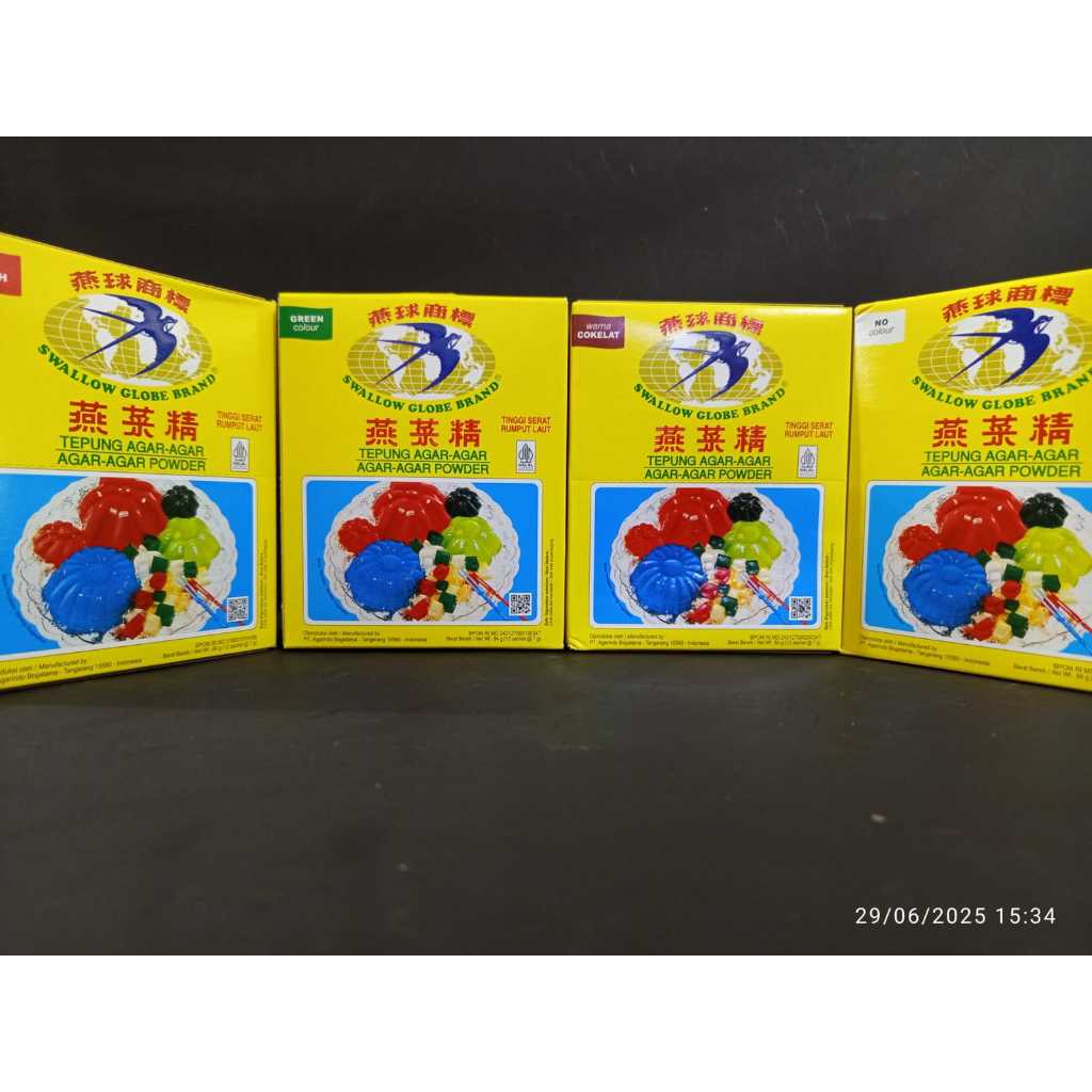 

AGAR AGAR SWALLOW GLOBE COKLAT BOX ISI 12 X 7 GRAM / AGAR AGAR SWALLOW GLOBE