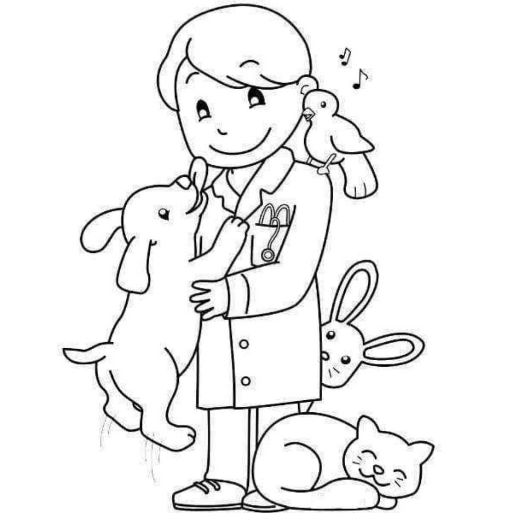 

20 Lembar Kertas Gambar Mewarnai Tema Profesi Ukuran A4