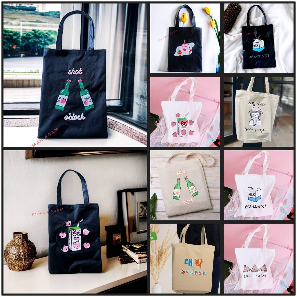 TOTE BAG KOREAN STYLE-TOTE BAG LUCU JAPAN STYLE