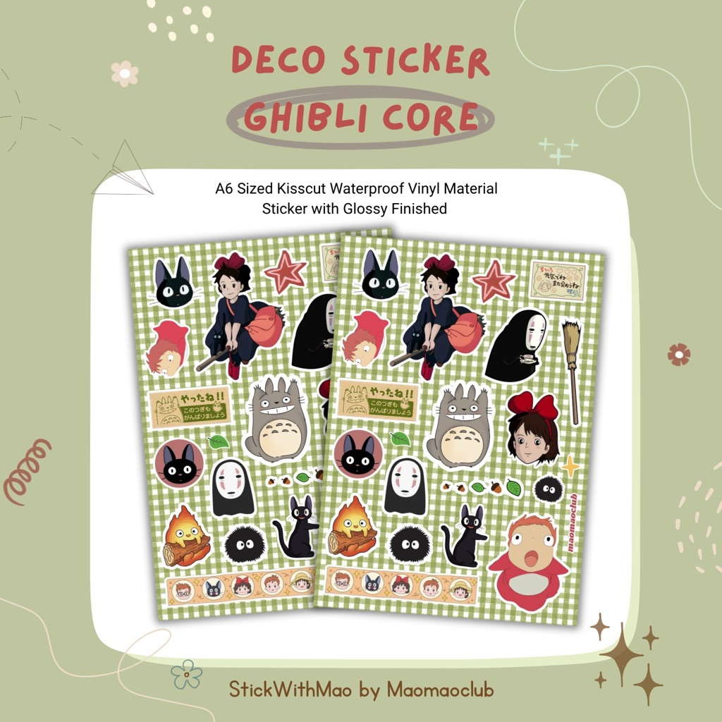 

Ghibli Core Deco Sticker Sheet (Totoro, Spirited Away, Ponyo, Kiki’s Delivery Service) by StickWithMao