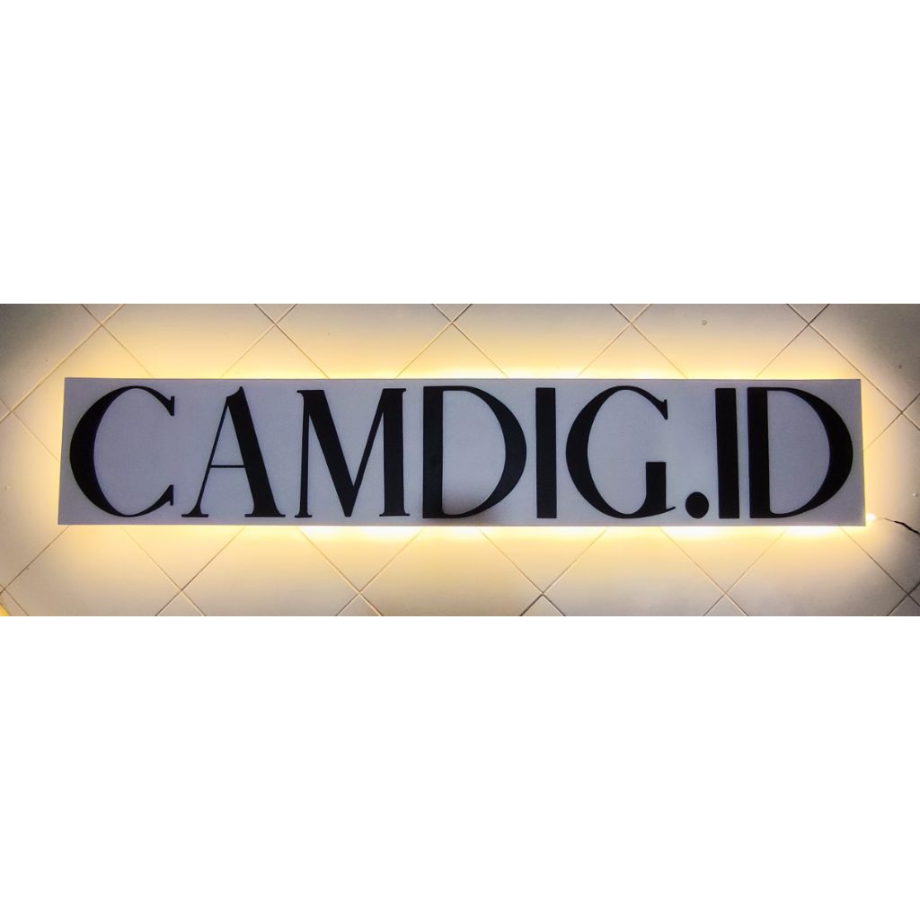 Custom logo huruf timbul kayu led