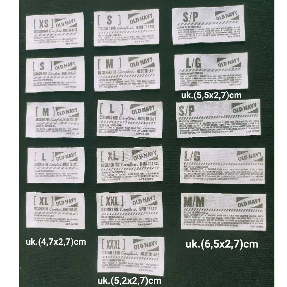 

tag label merek (main size misc) label tag old navy