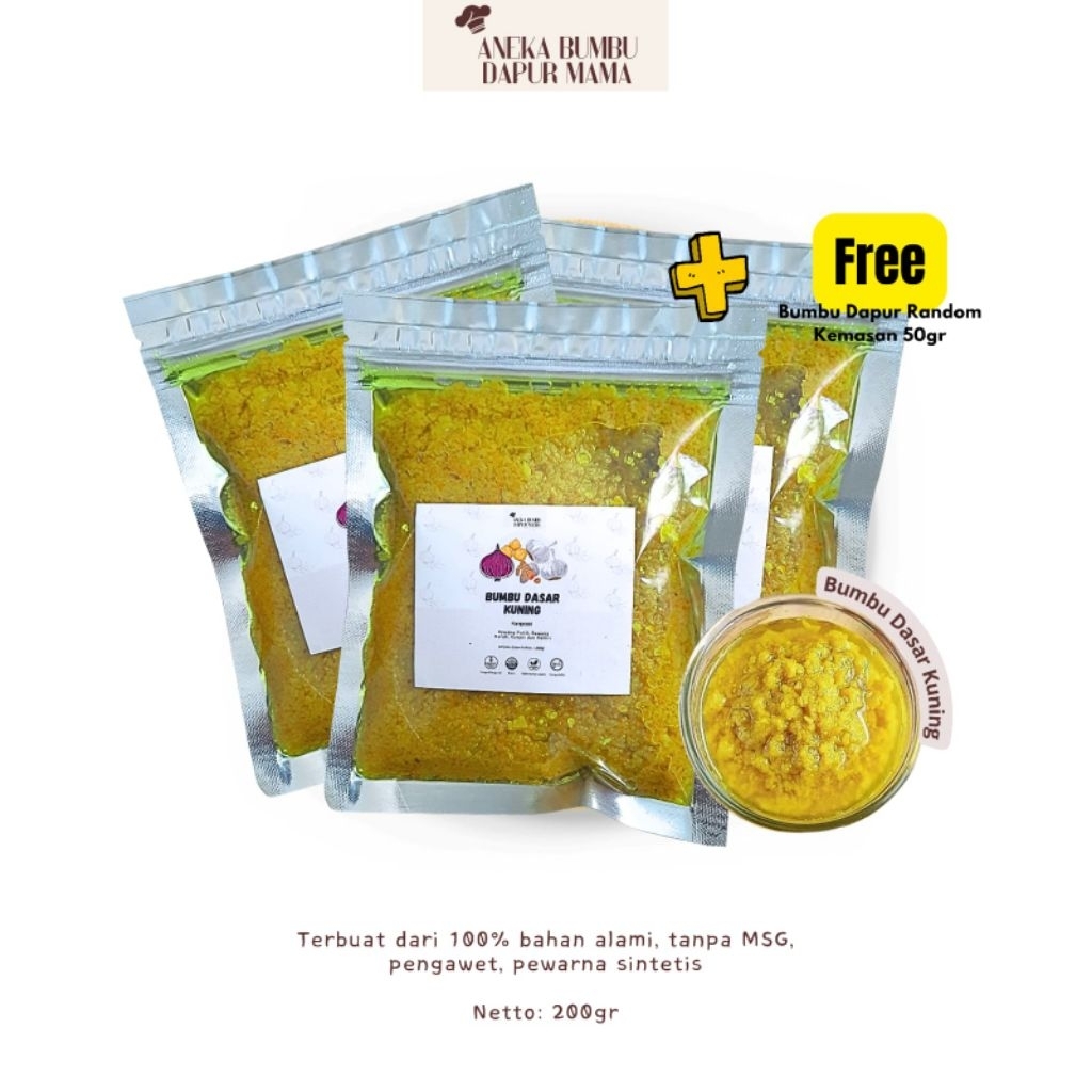 

bumbu dasar kuning 200gr REFILL free bumbu dapur random