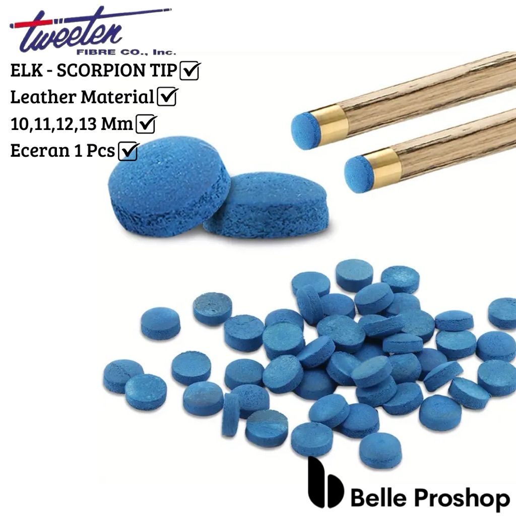 Master Tip Stik Billiard Lokasi 13mm Elk Cue Tip Billiard 10mm