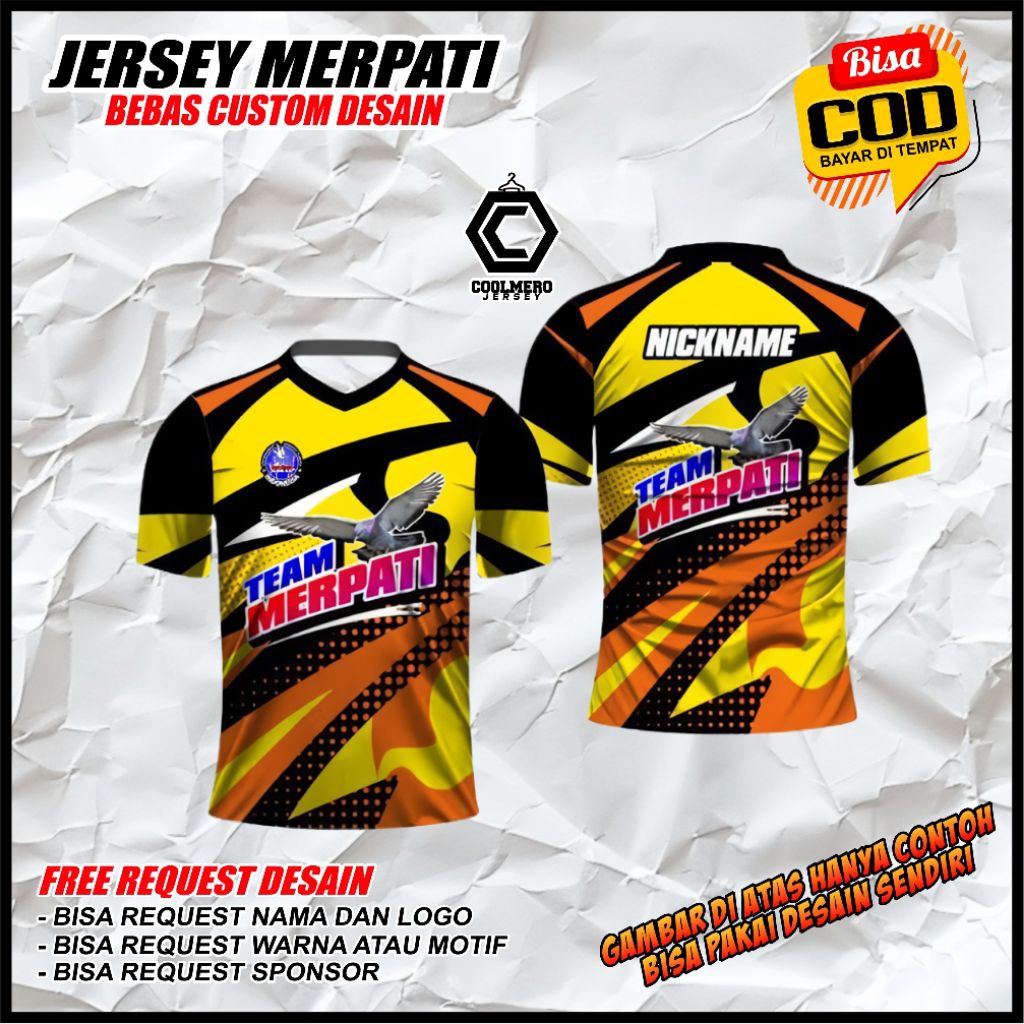 KAOS JERSEY MERPATI FREE BEBAS REQUEST UBAH WARNA NAMA BURUNG DLL