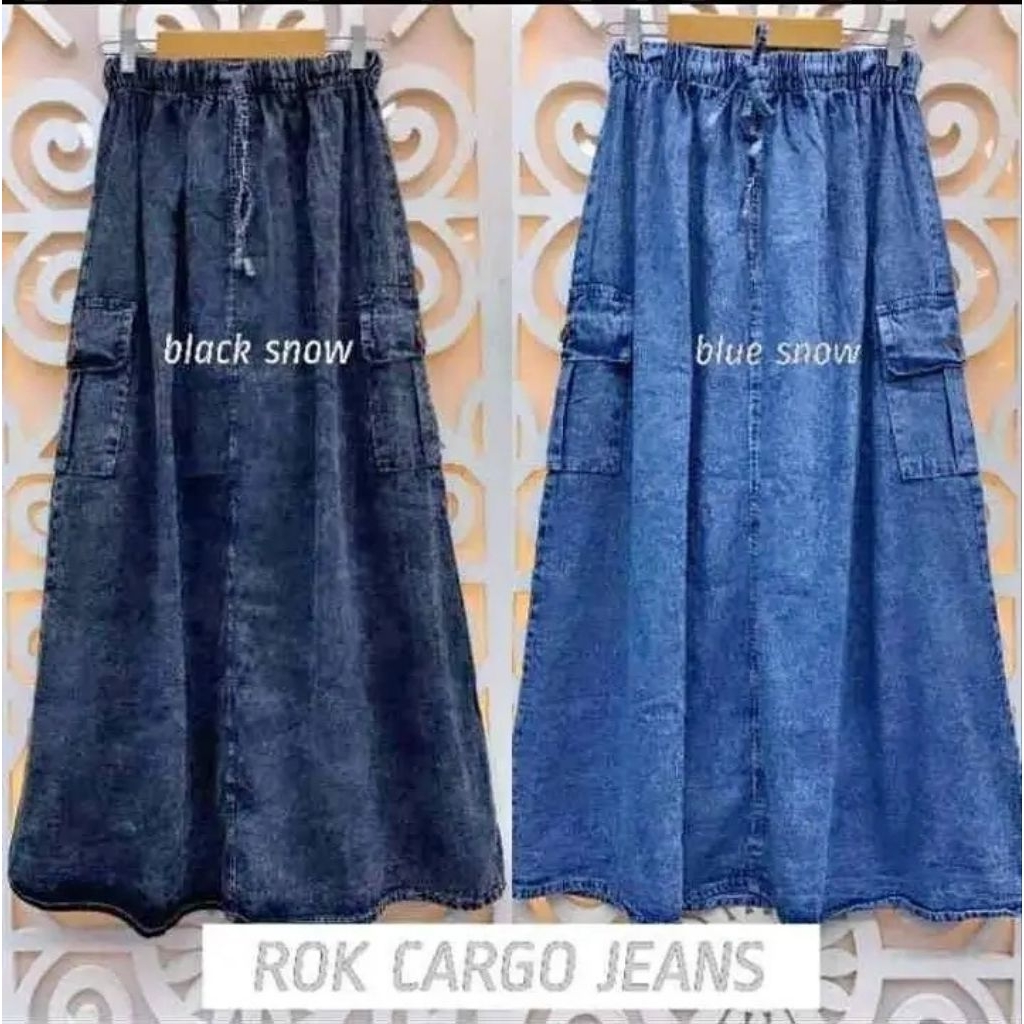 Rok wanita cargo Snow jens premium