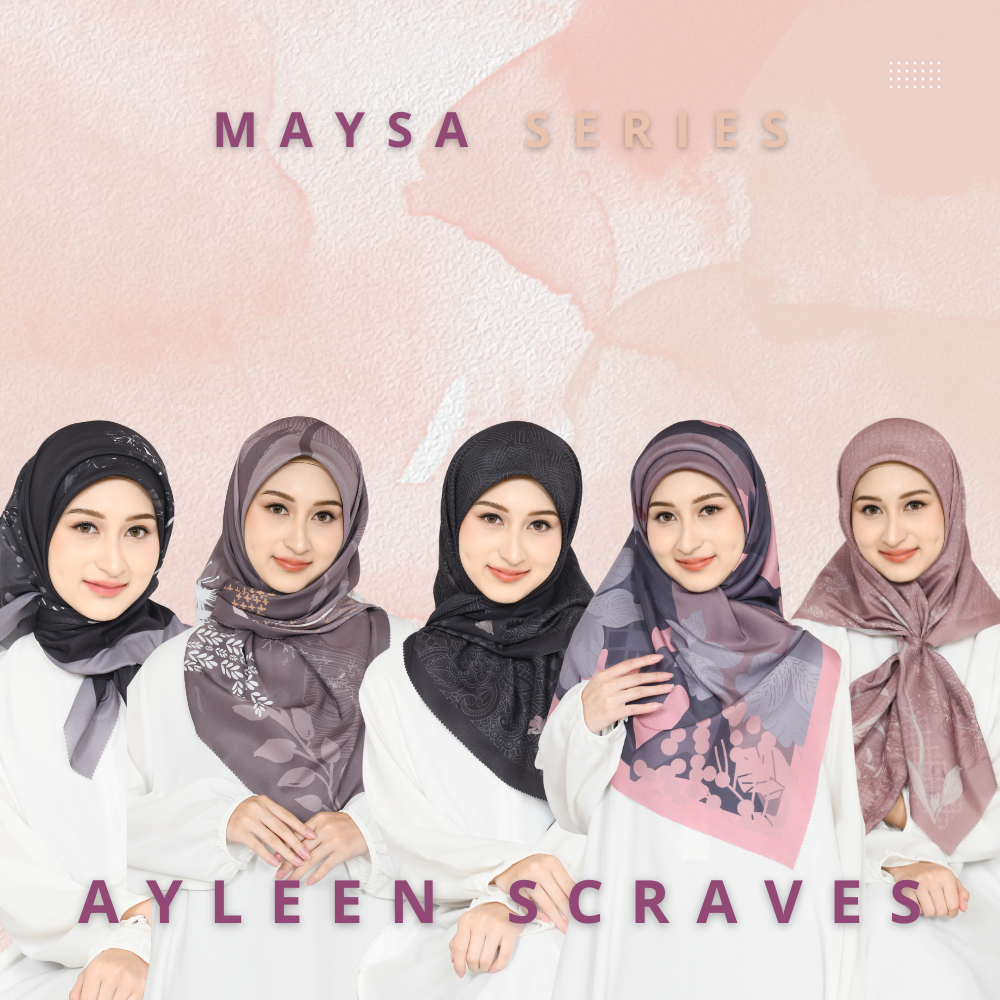 [ MAYSA ] Hijab Segi Empat Ayleen Laser Cut - Voal Premium / Kerudung Motif Daily Elegan.