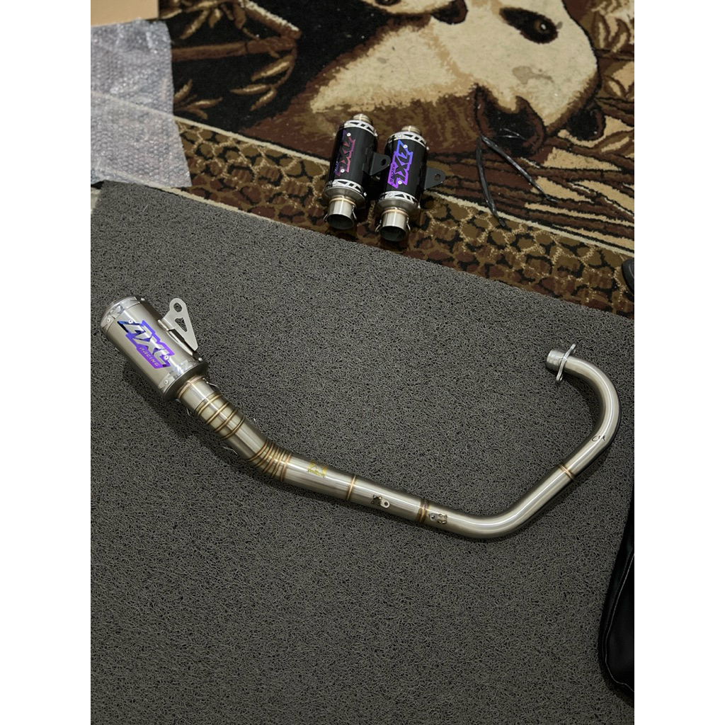 KNALPOT RACING CRF 150 KOLONG BAWAH AXL RACING EXHAUST KNALPOT SUREX
