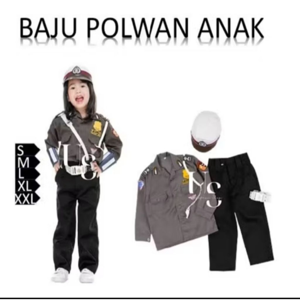 seragam tk pocil/seragam polisi cilik tk/seragam pocil/seragam tk/seragam polisi anak tk