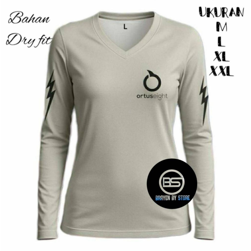 Kaos olahraga  wanita lengan panjang dryfit sport baju senam aerobik cewek