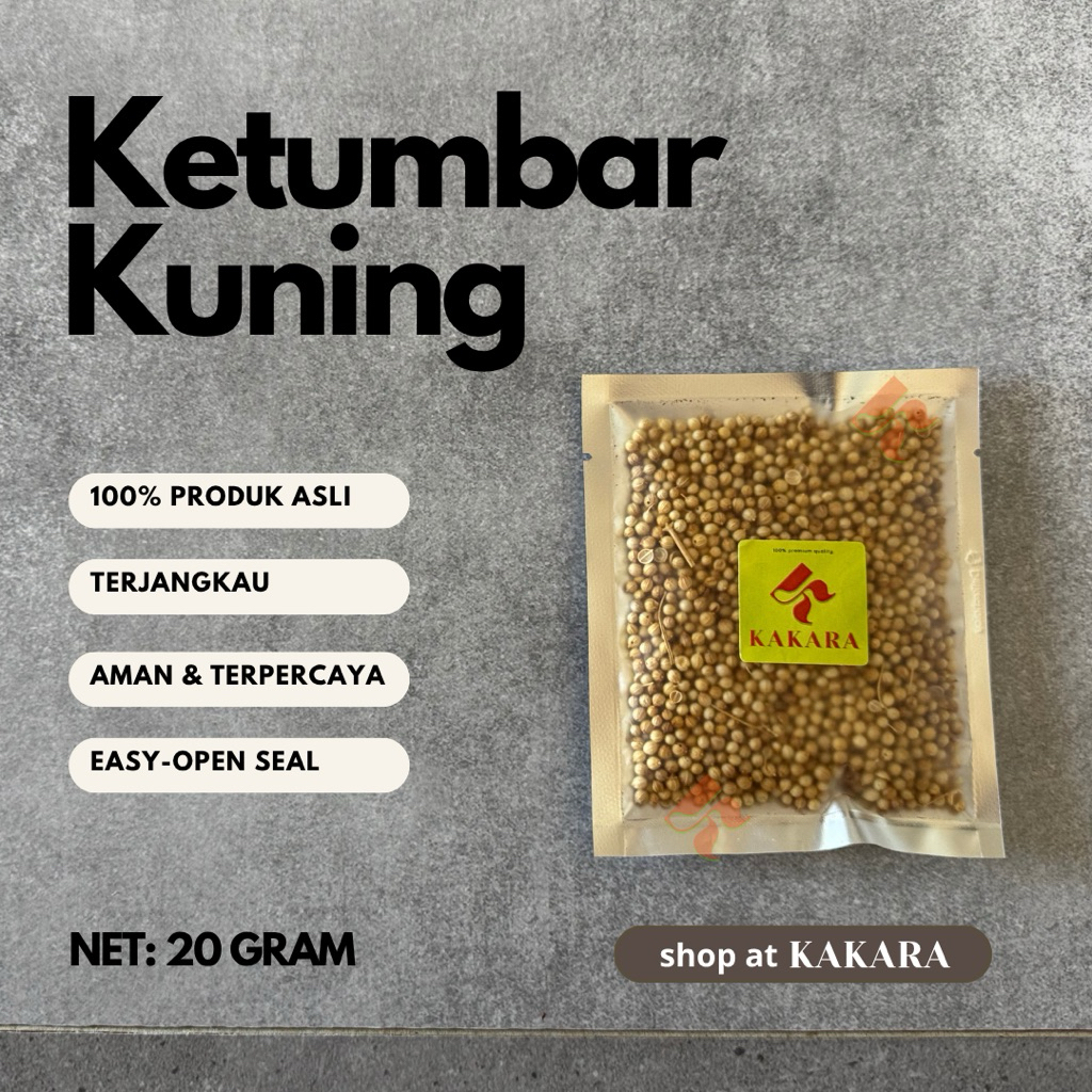 

KAKARA - Ketumbar Kuning / Yellow Coriander 20 gram bumbu dapur bumbu masak kemasan kecil