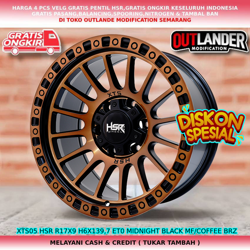 velg semi offroad r17 lobang 6 velg mobil Fortuner Hardtop Blazer Terrano dll velg hsr xts05 r17
