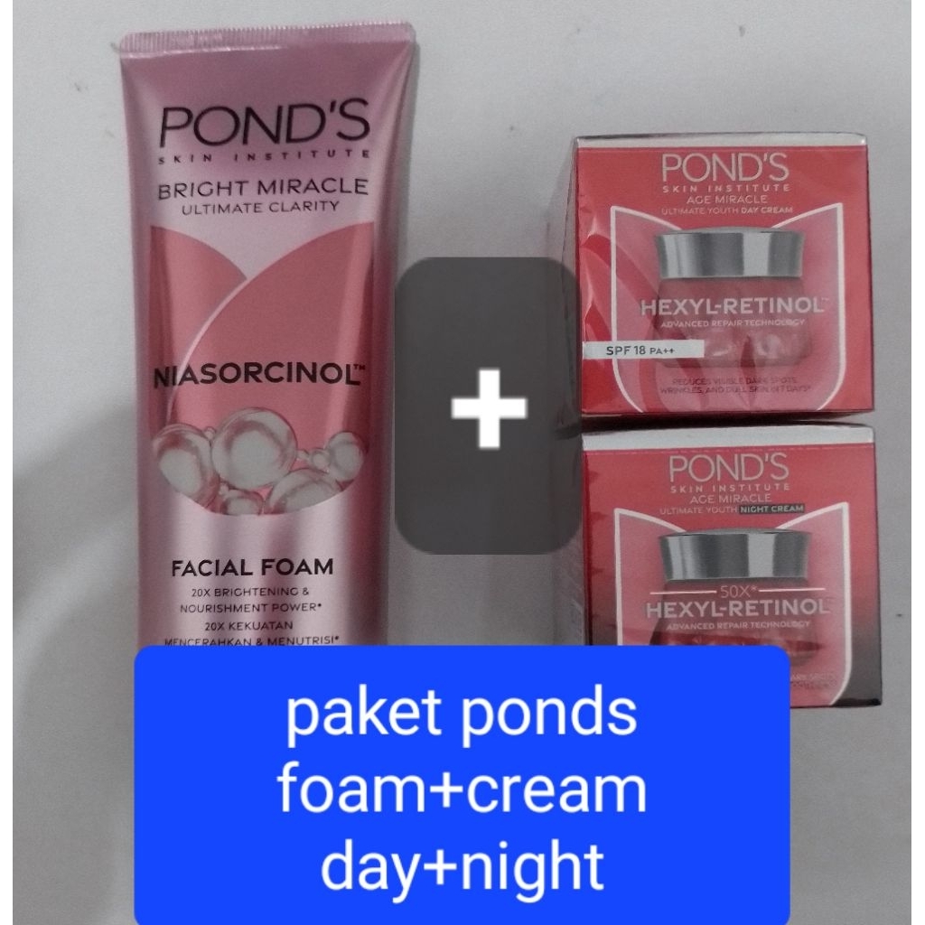ponds facial foam 100g paket ponds age miracle 10g