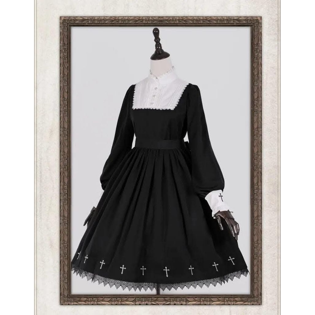 LOLITA GOTHIC KAWAII BLACK DRESS CROSS