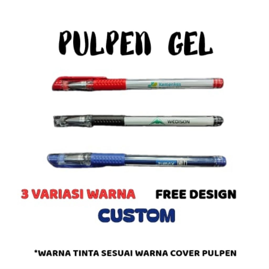 

Pulpen Gel Ballpoint Custom Pen Gel Logo Desain Souvenir Seminar Promosi Gift Pernikahan