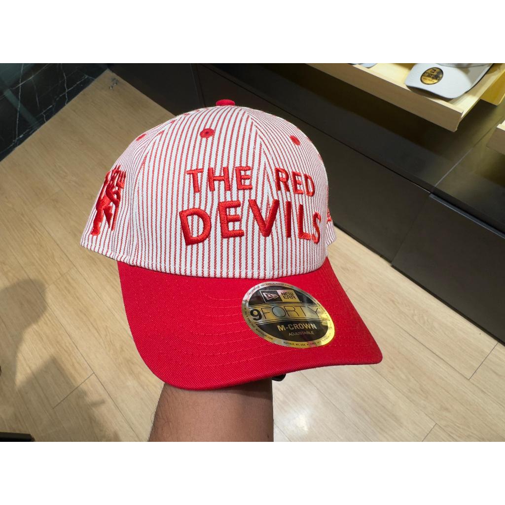 Topi New Era 9Forty M-Crown Manchester The Red Devils United FC Pinstripe Red Snapback Cap